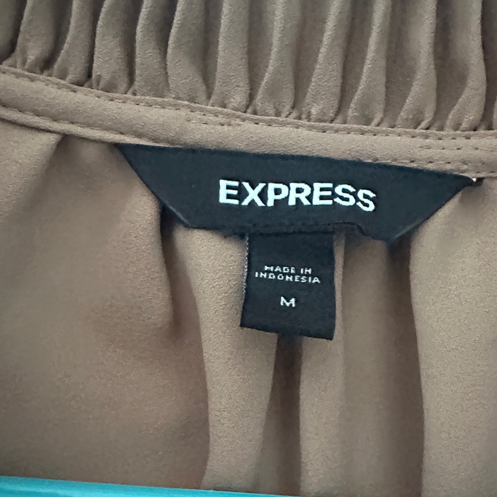 Express Tan Ruffled Blouse - Picture 2 of 3
